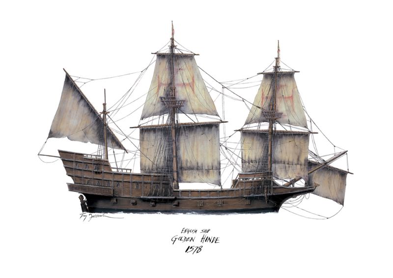 English Ship Golden Hinde 1578